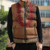 Samoa Tribal Tattoo Costume Sleeveless Puffer Jacket Ula Fala Necklace LT05 - Polynesian Pride