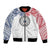 Samoa Black Saturday Bomber Jacket Polynesian Tribal Simple Style LT05 Unisex White - Polynesian Pride