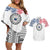 Samoa Black Saturday Couples Matching Off Shoulder Short Dress and Hawaiian Shirt Polynesian Tribal Simple Style LT05 White - Polynesian Pride