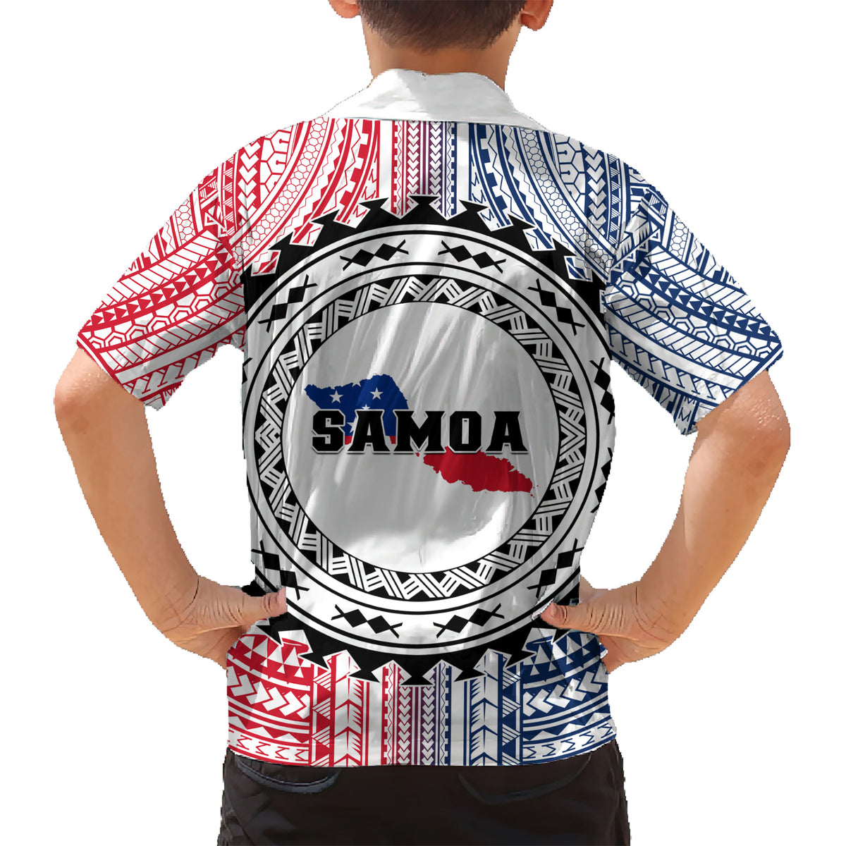 Samoa Black Saturday Kid Hawaiian Shirt Polynesian Tribal Simple Style LT05 - Polynesian Pride
