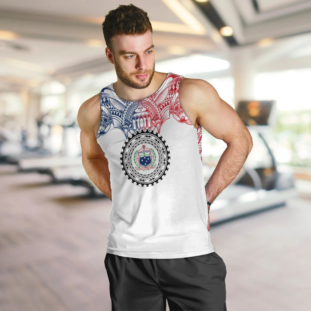 Samoa Black Saturday Men Tank Top Polynesian Tribal Simple Style LT05 White - Polynesian Pride