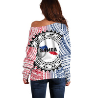 Samoa Black Saturday Off Shoulder Sweater Polynesian Tribal Simple Style LT05 - Polynesian Pride