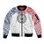 Samoa Black Saturday Sleeve Zip Bomber Jacket Polynesian Tribal Simple Style LT05 Unisex White - Polynesian Pride