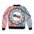 Samoa Black Saturday Sleeve Zip Bomber Jacket Polynesian Tribal Simple Style LT05 - Polynesian Pride