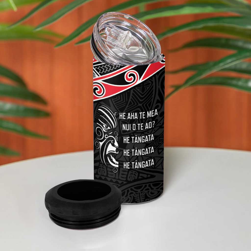 Aotearoa Toitu Te Tiriti 4 in 1 Can Cooler Tumbler New Zealand Honour The Treaty LT05 - Polynesian Pride