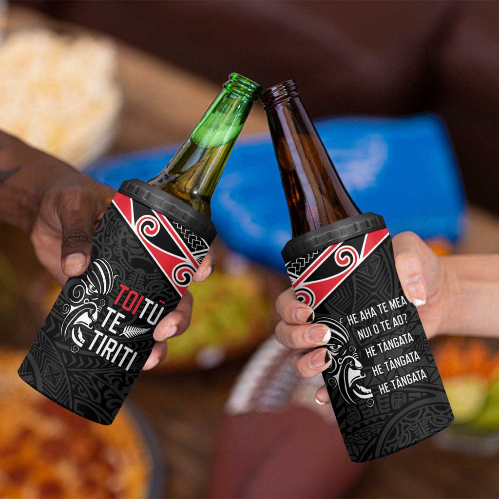Aotearoa Toitu Te Tiriti 4 in 1 Can Cooler Tumbler New Zealand Honour The Treaty LT05 - Polynesian Pride