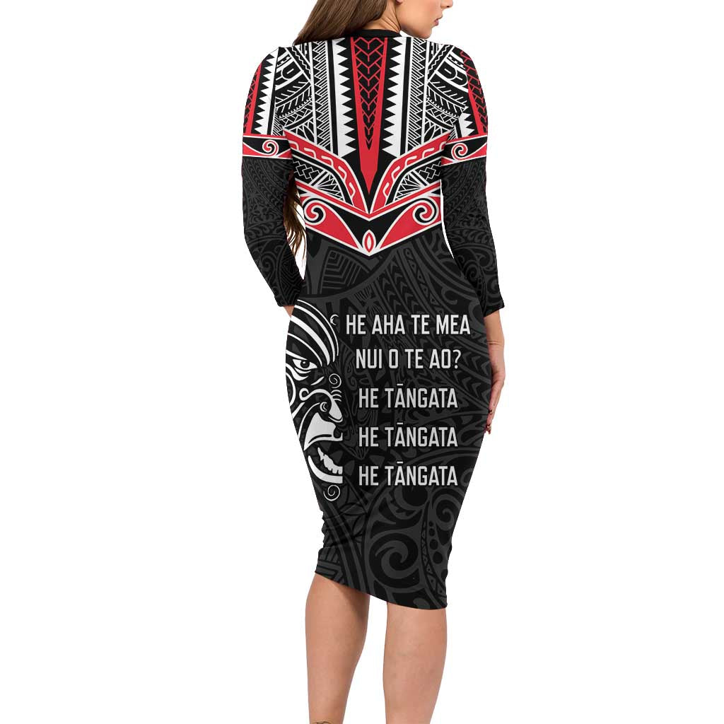 Aotearoa Toitu Te Tiriti Family Matching Long Sleeve Bodycon Dress and Hawaiian Shirt New Zealand Honour The Treaty LT05 - Polynesian Pride