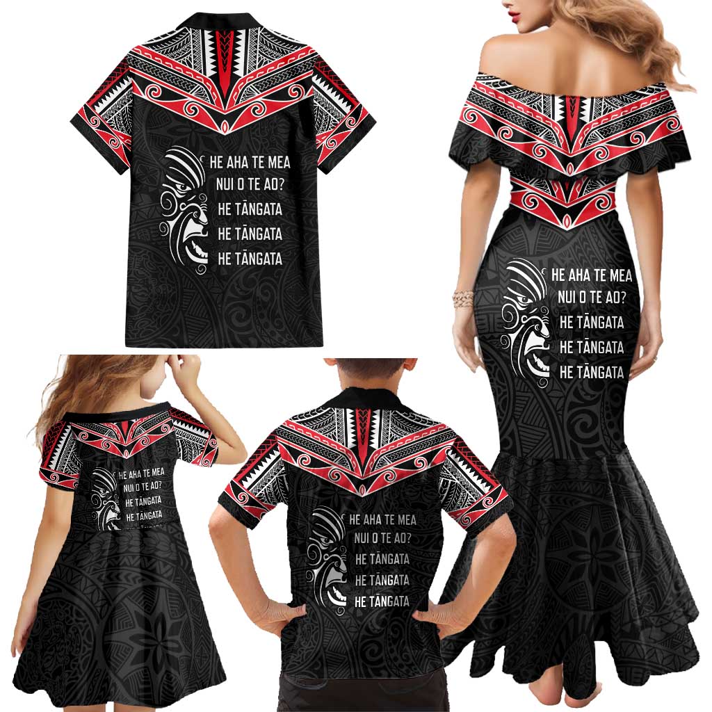 Aotearoa Toitu Te Tiriti Family Matching Mermaid Dress and Hawaiian Shirt New Zealand Honour The Treaty LT05 - Polynesian Pride