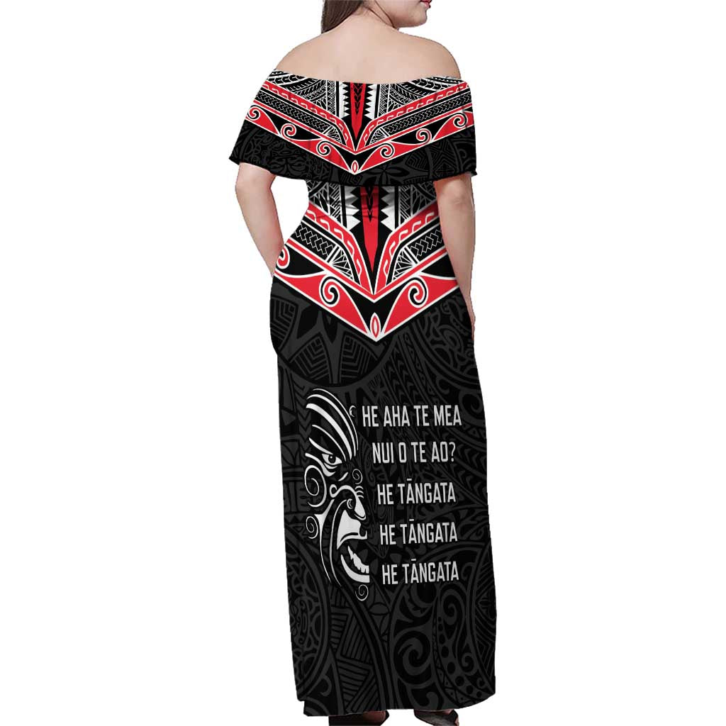 Aotearoa Toitu Te Tiriti Family Matching Off Shoulder Maxi Dress and Hawaiian Shirt New Zealand Honour The Treaty LT05 - Polynesian Pride