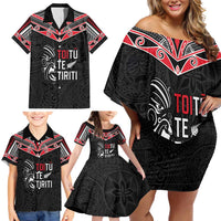 Aotearoa Toitu Te Tiriti Family Matching Off Shoulder Short Dress and Hawaiian Shirt New Zealand Honour The Treaty LT05 - Polynesian Pride