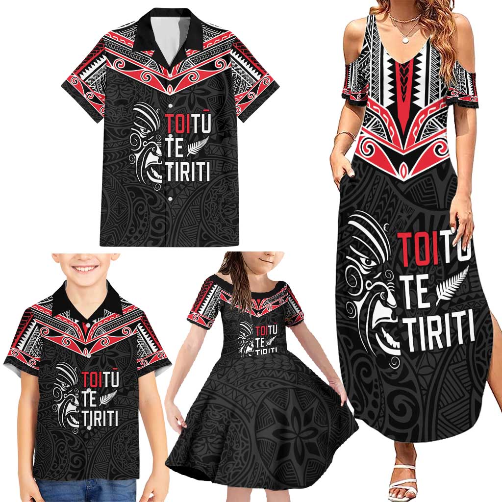 Aotearoa Toitu Te Tiriti Family Matching Summer Maxi Dress and Hawaiian Shirt New Zealand Honour The Treaty LT05 - Polynesian Pride