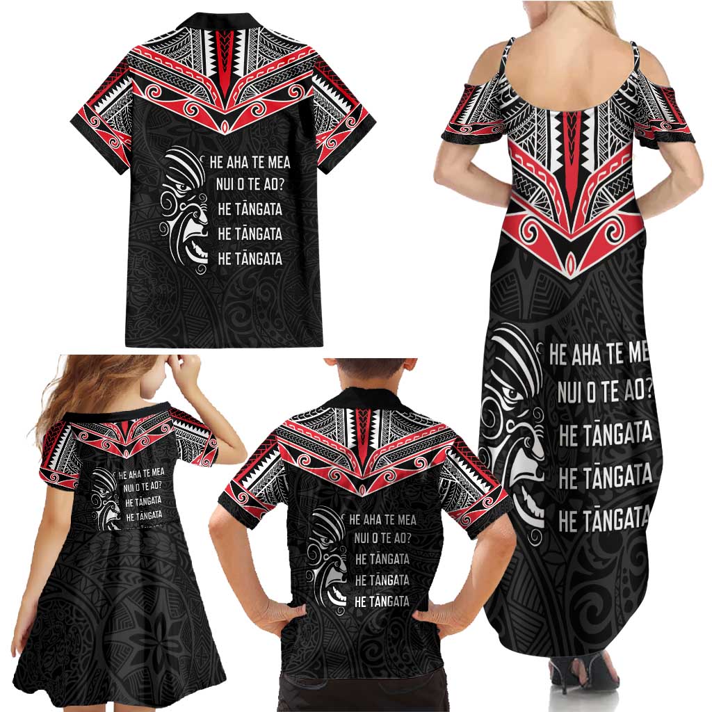 Aotearoa Toitu Te Tiriti Family Matching Summer Maxi Dress and Hawaiian Shirt New Zealand Honour The Treaty LT05 - Polynesian Pride
