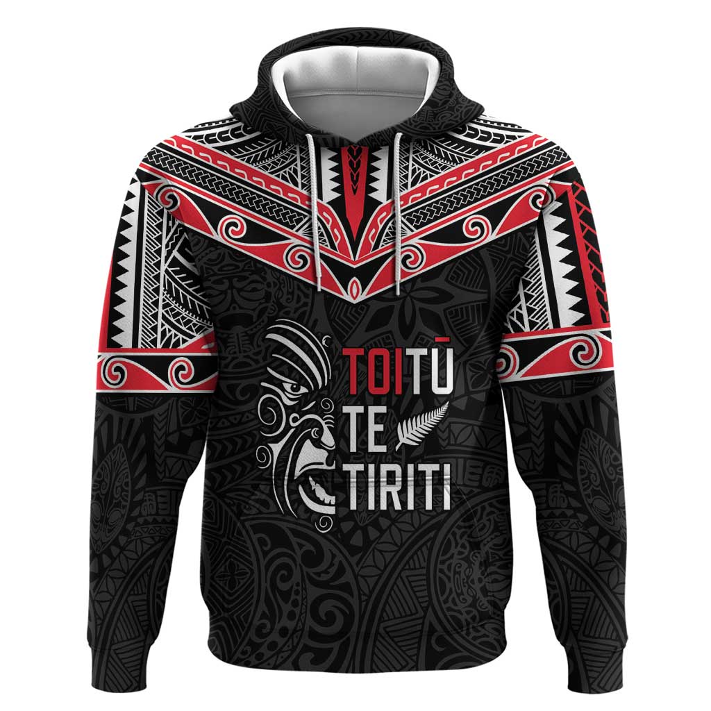 Aotearoa Toitu Te Tiriti Hoodie New Zealand Honour The Treaty LT05 Pullover Hoodie Black - Polynesian Pride