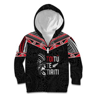 Aotearoa Toitu Te Tiriti Kid Hoodie New Zealand Honour The Treaty LT05 Zip Hoodie Black - Polynesian Pride