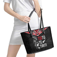 Aotearoa Toitu Te Tiriti Leather Tote Bag New Zealand Honour The Treaty LT05 - Polynesian Pride