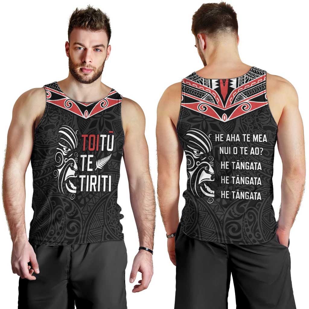 Aotearoa Toitu Te Tiriti Men Tank Top New Zealand Honour The Treaty LT05 - Polynesian Pride