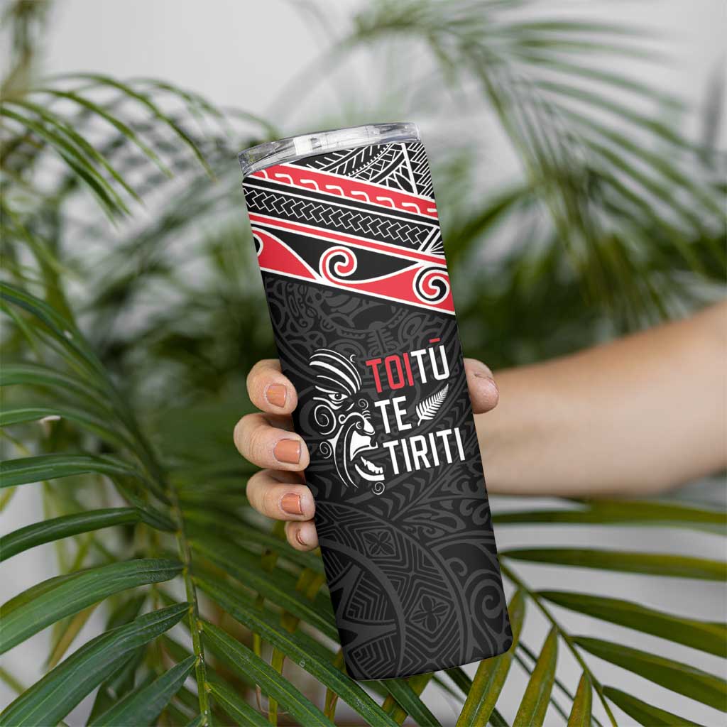 Aotearoa Toitu Te Tiriti Skinny Tumbler New Zealand Honour The Treaty LT05 - Polynesian Pride
