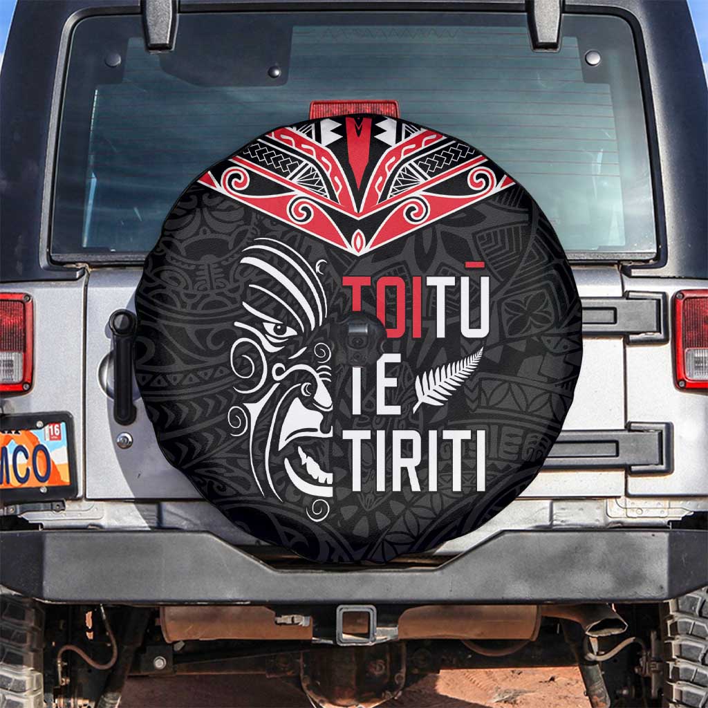 Aotearoa Toitu Te Tiriti Spare Tire Cover New Zealand Honour The Treaty LT05 Black - Polynesian Pride