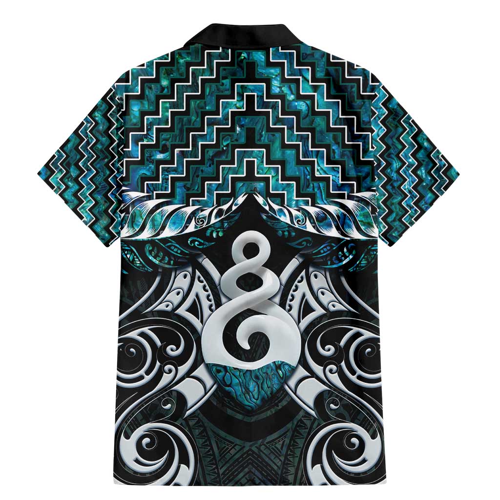New Zealand Maori Family Matching Mermaid Dress and Hawaiian Shirt Poutama Pikorua Turquoise Paua Shell LT05 - Polynesian Pride