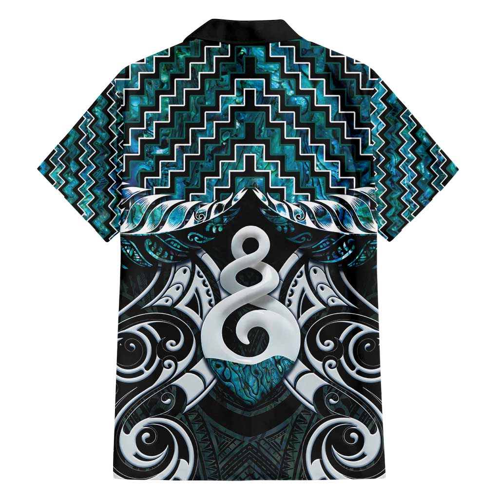 New Zealand Maori Family Matching Puletasi and Hawaiian Shirt Poutama Pikorua Turquoise Paua Shell LT05 - Polynesian Pride