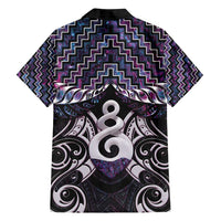 New Zealand Maori Family Matching Puletasi and Hawaiian Shirt Poutama Pikorua Purple Paua Shell LT05 - Polynesian Pride