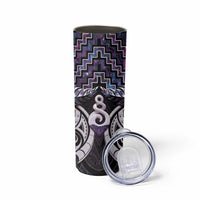 New Zealand Maori Skinny Tumbler Poutama Pikorua Purple Paua Shell LT05 - Polynesian Pride