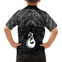 New Zealand Maori Family Matching Summer Maxi Dress and Hawaiian Shirt Poutama Manaia Black Paua Shell LT05 - Polynesian Pride