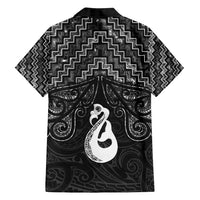 New Zealand Maori Family Matching Tank Maxi Dress and Hawaiian Shirt Poutama Manaia Black Paua Shell LT05 - Polynesian Pride
