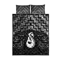 New Zealand Maori Quilt Bed Set Poutama Manaia Black Paua Shell LT05 - Polynesian Pride