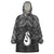 New Zealand Maori Wearable Blanket Hoodie Poutama Manaia Black Paua Shell
