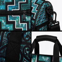 New Zealand Maori Duffle Bag Poutama Manaia Turquoise Paua Shell LT05 - Polynesian Pride