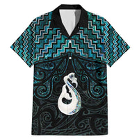 New Zealand Maori Family Matching Mermaid Dress and Hawaiian Shirt Poutama Manaia Turquoise Paua Shell LT05 Dad's Shirt - Short Sleeve Turquoise - Polynesian Pride