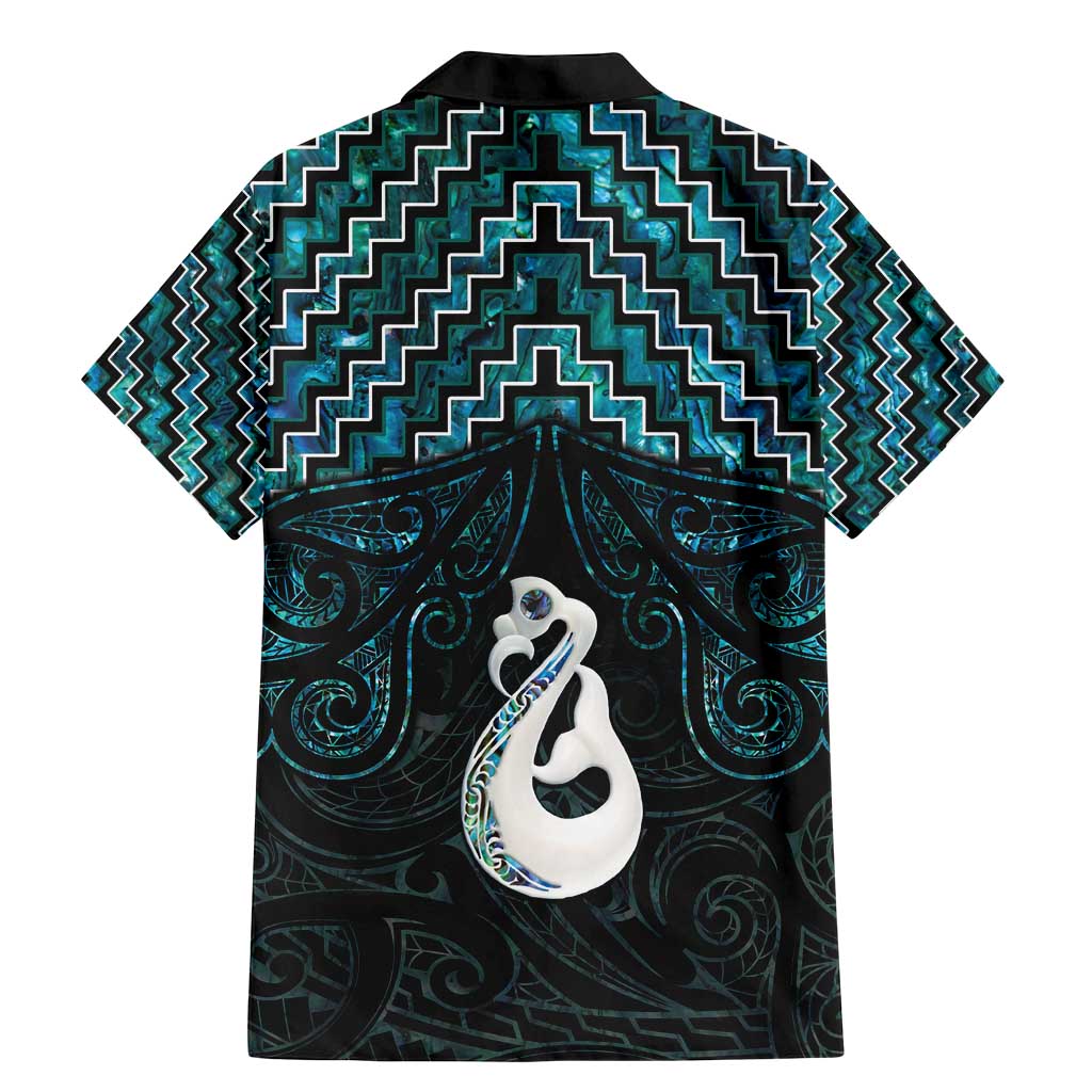 New Zealand Maori Family Matching Mermaid Dress and Hawaiian Shirt Poutama Manaia Turquoise Paua Shell LT05 - Polynesian Pride