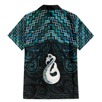New Zealand Maori Family Matching Mermaid Dress and Hawaiian Shirt Poutama Manaia Turquoise Paua Shell LT05 - Polynesian Pride