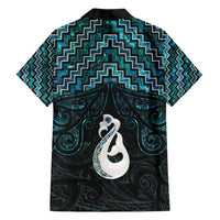 New Zealand Maori Family Matching Tank Maxi Dress and Hawaiian Shirt Poutama Manaia Turquoise Paua Shell LT05 - Polynesian Pride