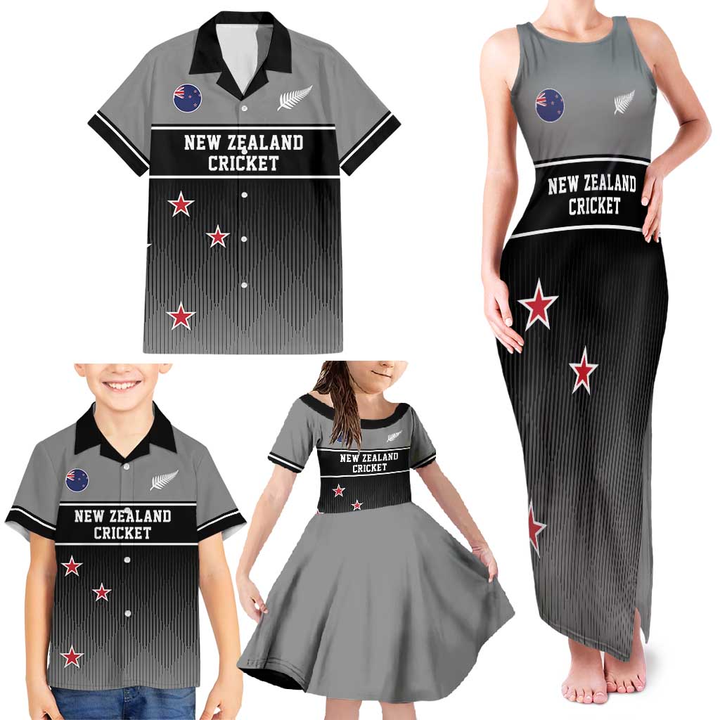 Custom New Zealand Cricket Family Matching Tank Maxi Dress and Hawaiian Shirt Black Cap Unbeatable LT05 - Polynesian Pride