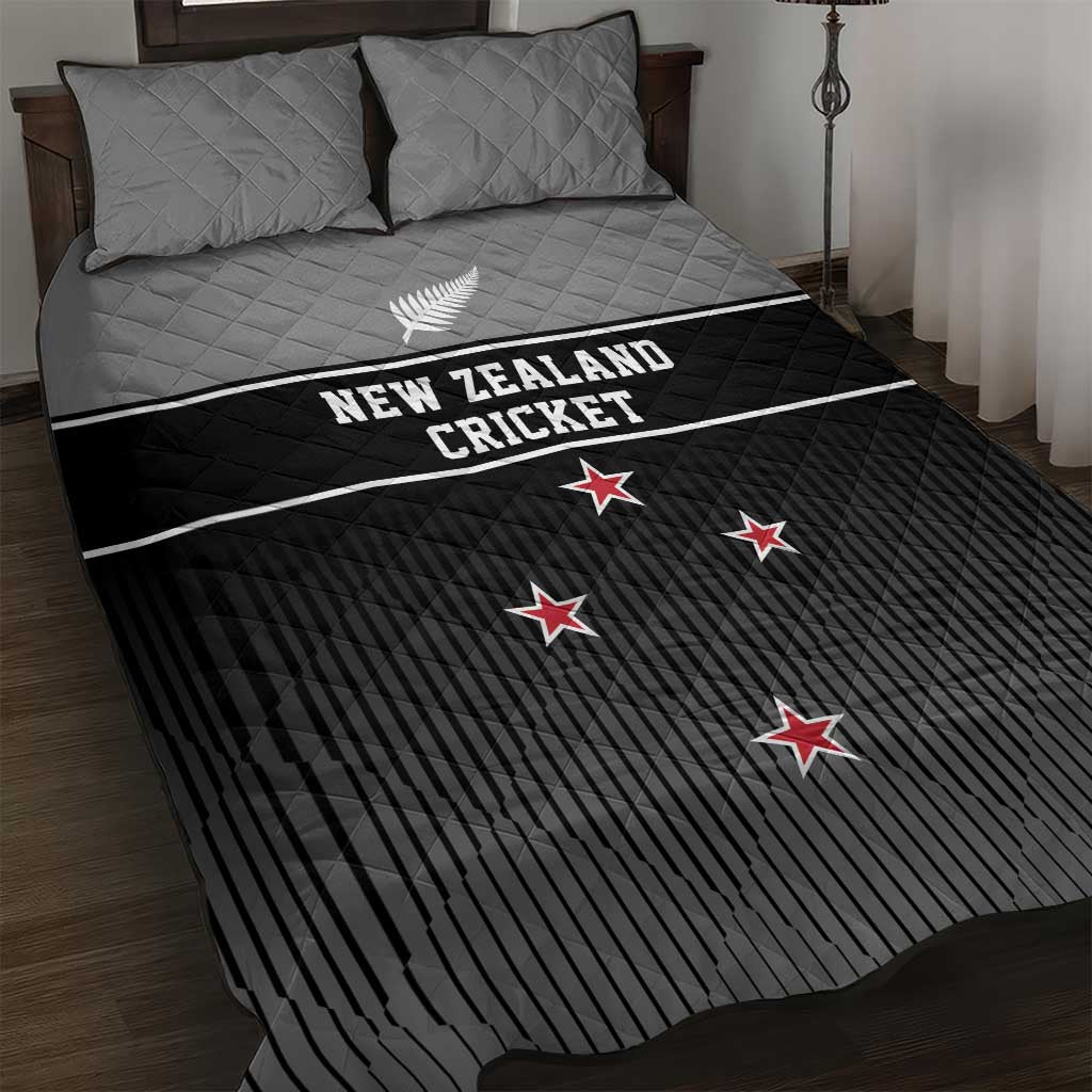 New Zealand Cricket Quilt Bed Set Black Cap Unbeatable LT05 Black - Polynesian Pride