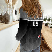 Custom New Zealand Cricket Women Casual Shirt Black Cap Unbeatable LT05 - Polynesian Pride