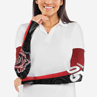 New Zealand And England Rugby Custom Arm Sleeves Red Rose Mix Maori Pattern - Polynesian Pride