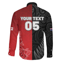 New Zealand And England Rugby Custom Family Matching Mermaid Dress and Hawaiian Shirt Red Rose Mix Maori Pattern LT05 - Polynesian Pride