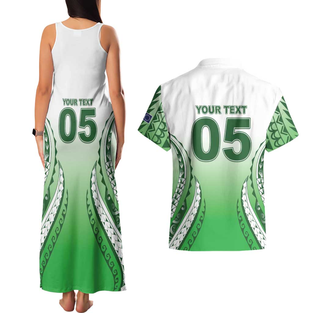 Custom Cook Islands Avaiki Rugby Couples Matching Tank Maxi Dress and Hawaiian Shirt Go Champions - Polynesian Pride