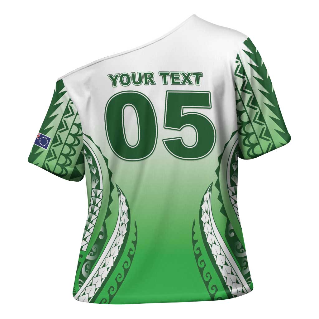 Custom Cook Islands Avaiki Rugby Cross Shoulder Shirt Go Champions - Polynesian Pride