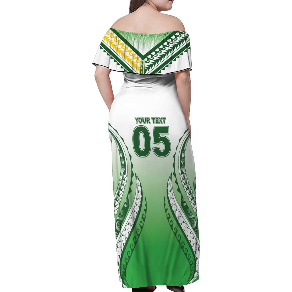 Custom Cook Islands Avaiki Rugby Family Matching Off Shoulder Maxi Dress and Hawaiian Shirt Go Champions LT05 - Polynesian Pride