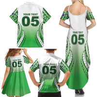 Custom Cook Islands Avaiki Rugby Family Matching Summer Maxi Dress and Hawaiian Shirt Go Champions LT05 - Polynesian Pride