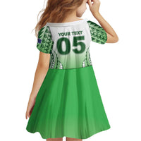 Custom Cook Islands Avaiki Rugby Kid Short Sleeve Dress Go Champions - Polynesian Pride