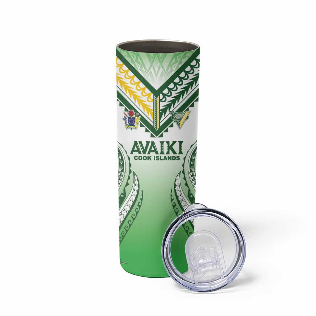 Custom Cook Islands Avaiki Rugby Skinny Tumbler Go Champions LT05 - Polynesian Pride