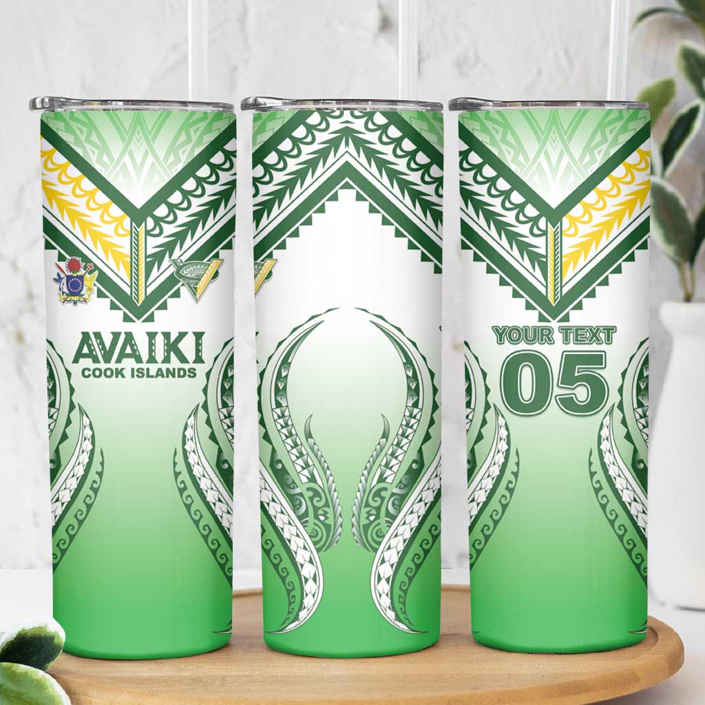 Custom Cook Islands Avaiki Rugby Skinny Tumbler Go Champions LT05 - Polynesian Pride