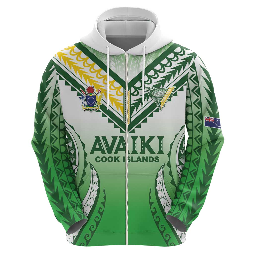 Custom Cook Islands Avaiki Rugby Zip Hoodie Go Champions - Polynesian Pride