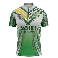 Custom Cook Islands Avaiki Rugby Zipper Polo Shirt Go Champions - Polynesian Pride