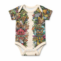 Hawaii And Japan Baby Onesie Tiki With Oni Mask LT05 Colorful - Polynesian Pride